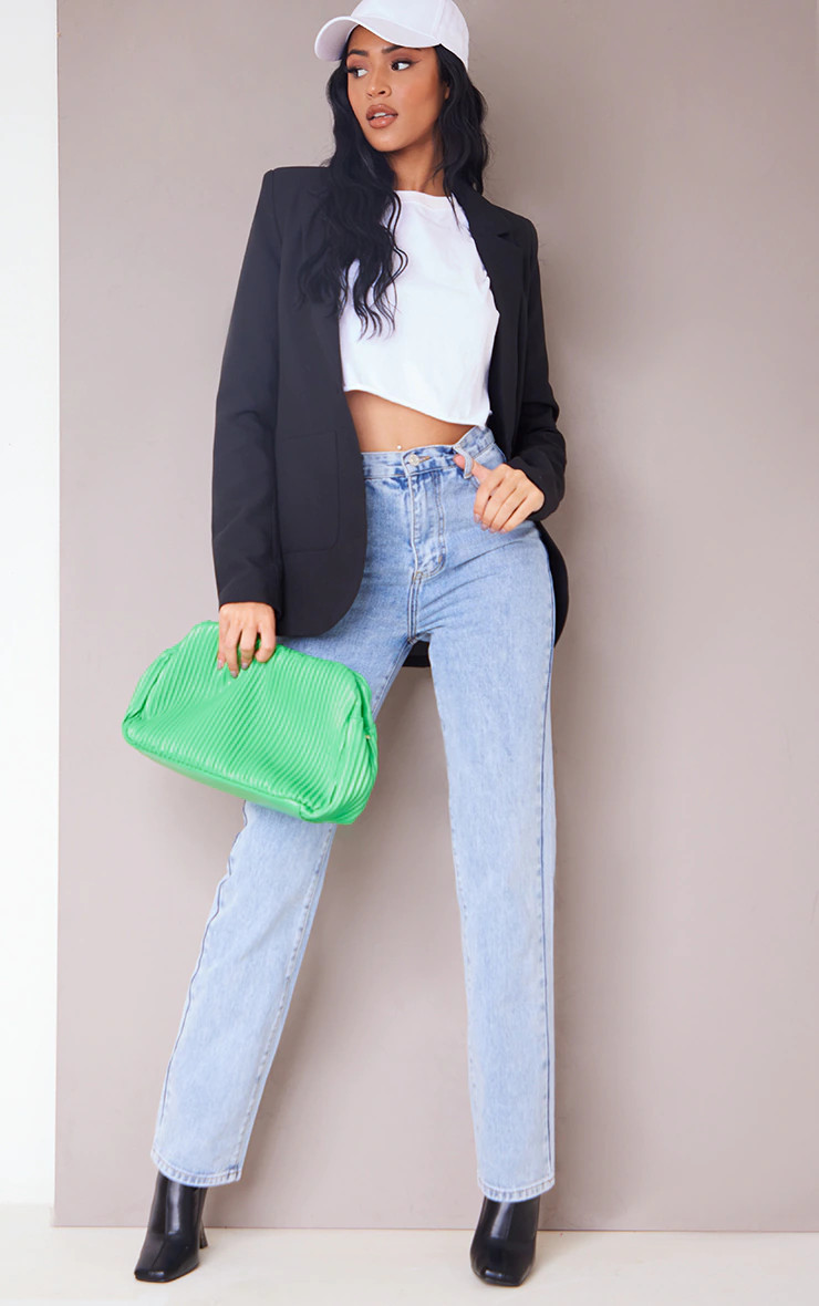 PRETTYLITTLETHING Tall Light Blue Straight Leg Jeans | PrettyLittleThing CAN