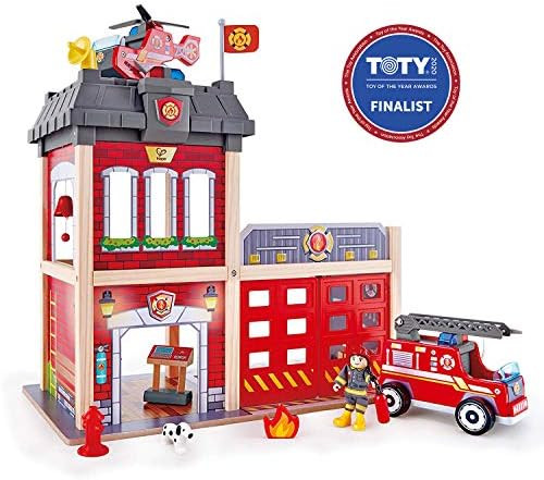 Hape Fire Station Playset| Wooden Dollhouse Kid’s Toy, Stimulates Key Motor Skills And Promotes... | Amazon (US)