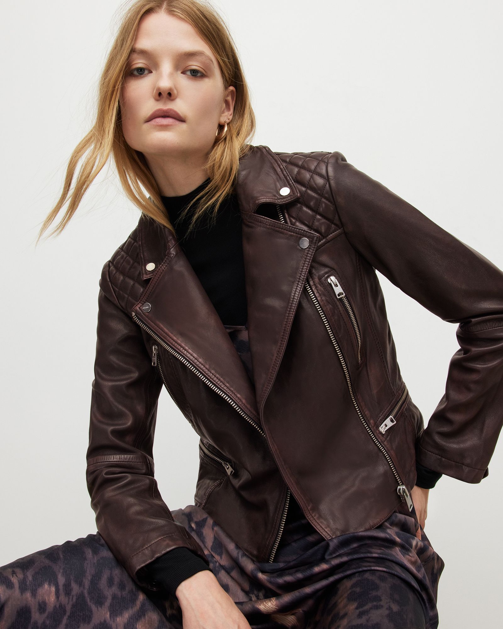 Cargo Leather Biker Jacket | AllSaints US