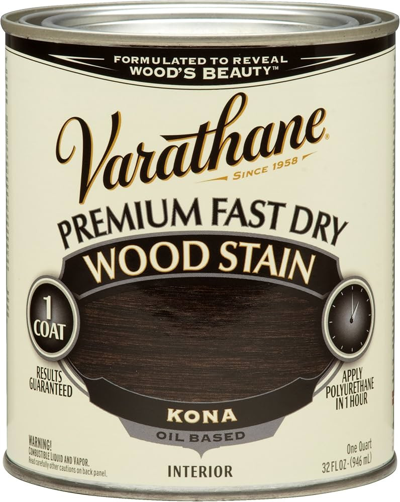 Rust-Oleum 262010 Kona Varathane Premium Fast Dry Wood Stain, 1 Quart, 2 Pint Can (Pack of 2) | Amazon (US)