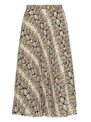 Snake Print Pleated Midi Skirt | Banana Republic US