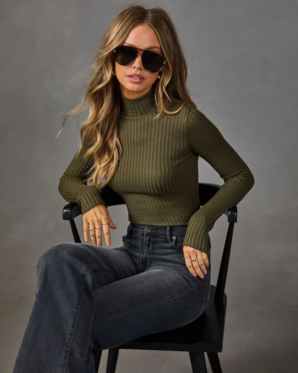 Kenlie Ribbed Turtleneck Top | VICI