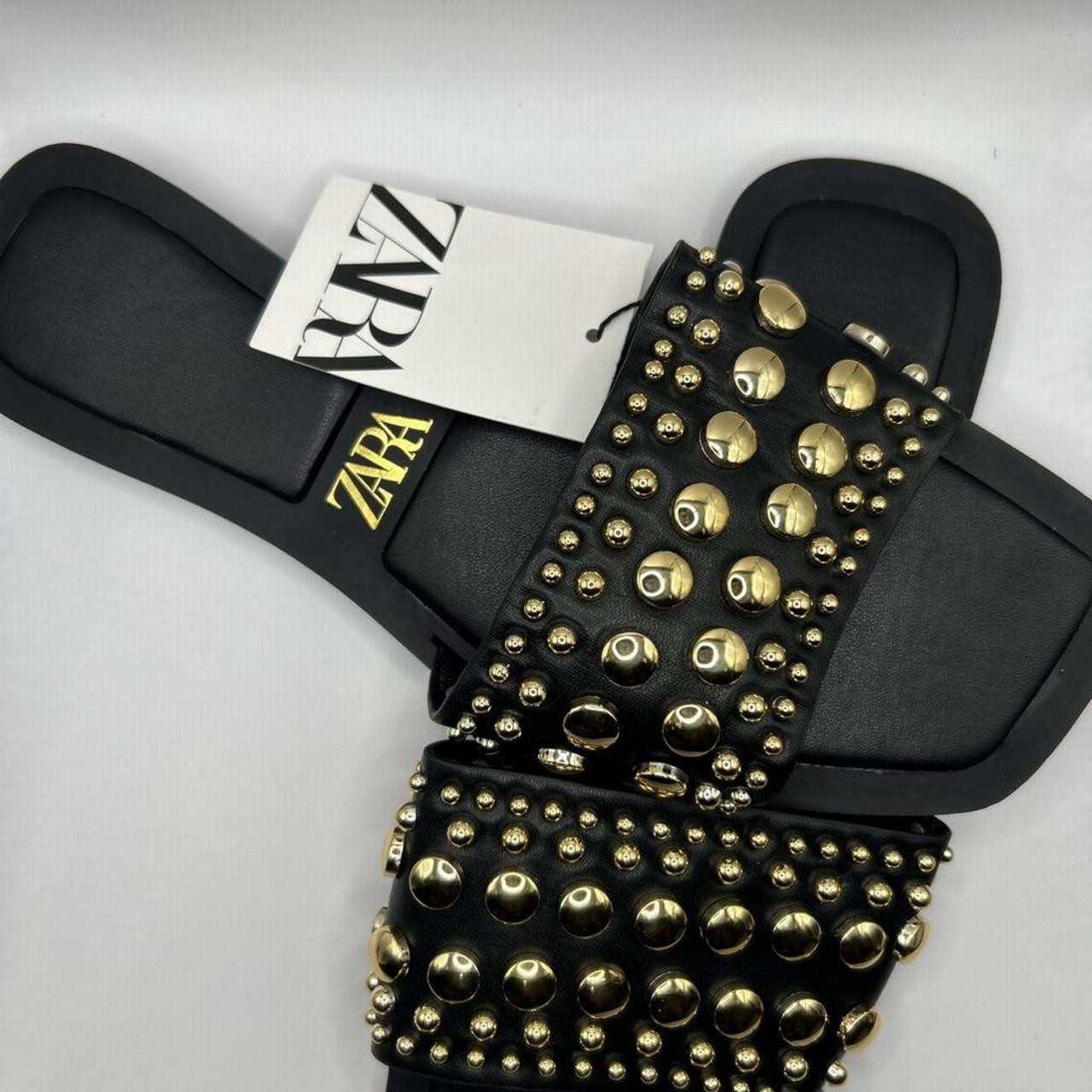 Zara Women's Sandals - Black - US 9 | Depop US