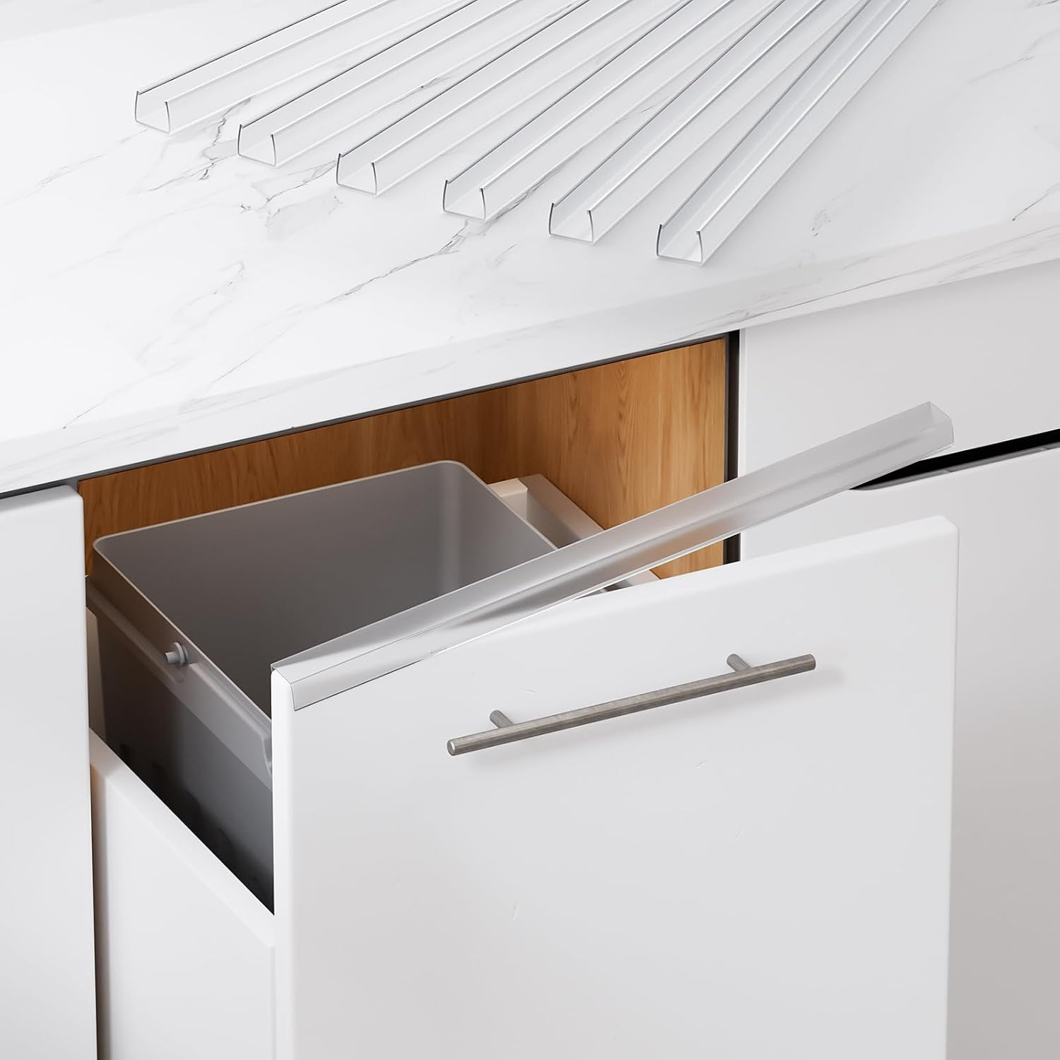 Cabinet Protector Edge Guard (Pack of 6), 17.7" Clear PVC Cabinet Edge Protectors for 3/4" Thick Kitchen Cabinets Doors – Slip-On No-Tool Sliding Installation | Amazon (US)