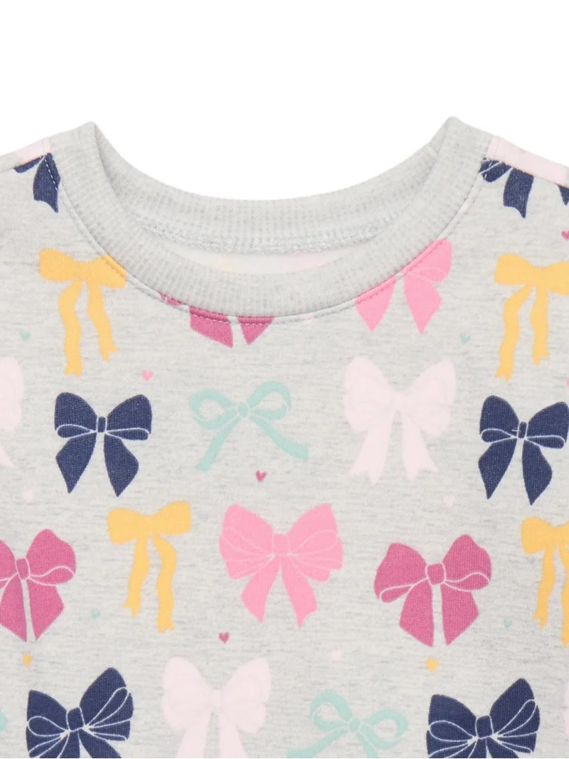 Garanimals Baby Girls Printed Fleece Sweatshirt with Long Sleeves, Sizes 6-24 Months | Walmart (US)