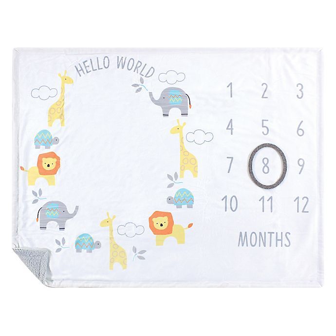 Hudson Baby® Hello World Milestone Blanket in Yellow | buybuy BABY