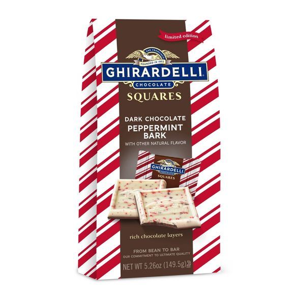 Ghirardelli Holiday Dark Chocolate Peppermint Bark Chocolate Squares - 5.26oz | Target