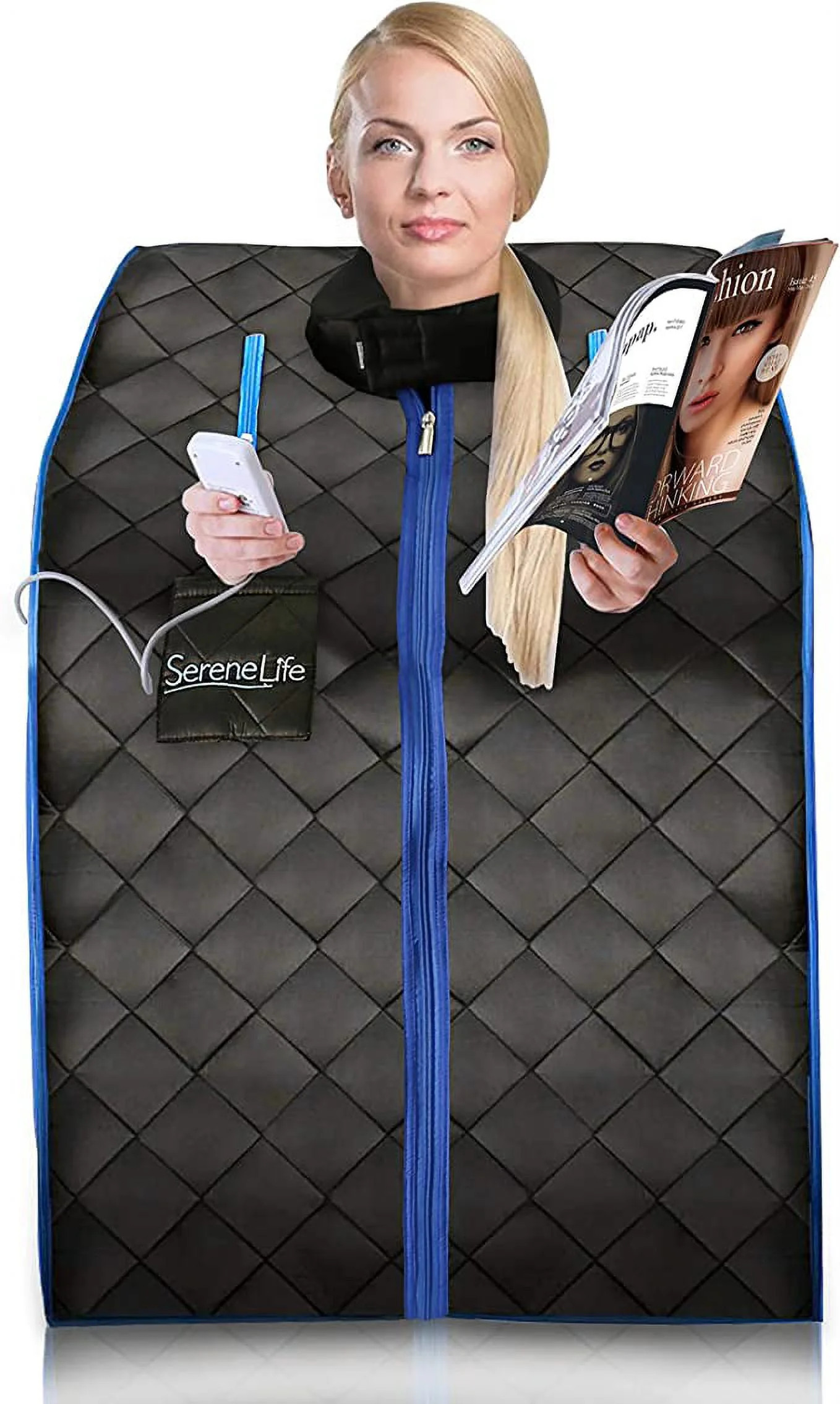 SereneLife AZSLISAU10BK Infrared Home Spa One Person Sauna with Heating Foot Pad and Portable Cha... | Walmart (US)
