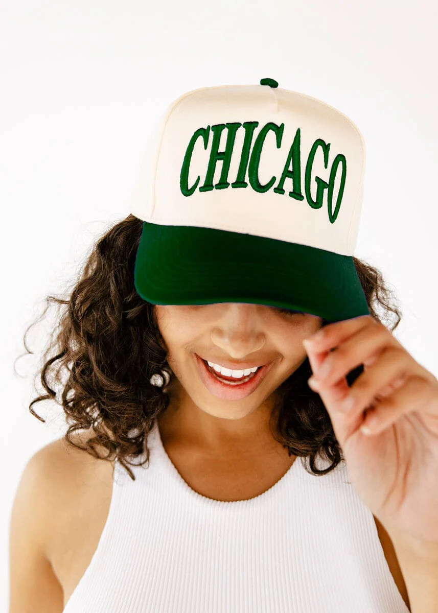 Chicago Puff Baseball Cap - Green | Alice & Wonder