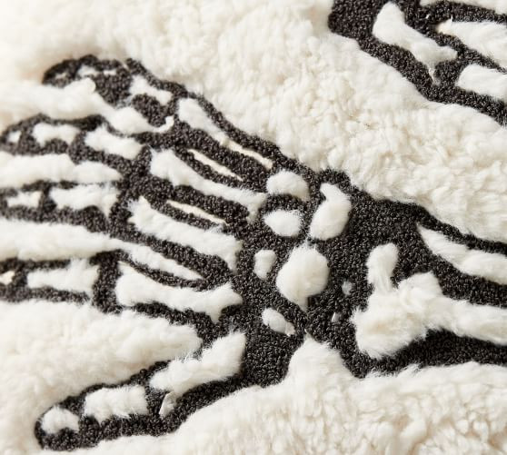 Skeleton Embroidered Sherpa Pillow Cover | Pottery Barn (US)