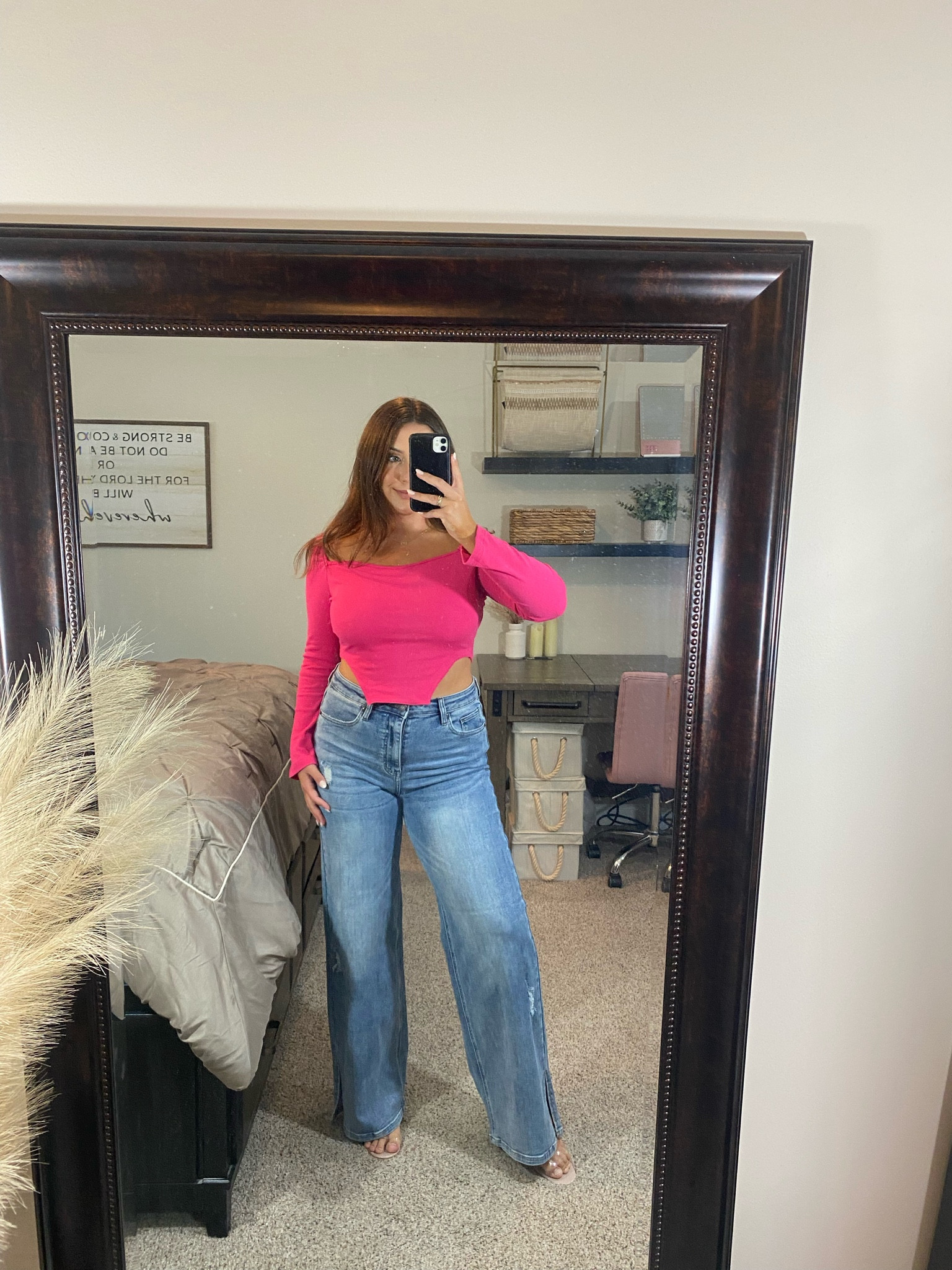 M in top 
Pants sold out from bohme
Hot pink top perfect for going out or dinner 