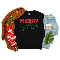 Merry Christmas Sweatshirt, Gift, Holiday Xmas Sweater, Crewneck Top | Etsy (US)