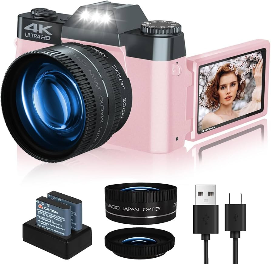 VJIANGER 4K Vlogging Camera for YouTube 56MP Digital Camera for Photography and Video with 180°F... | Amazon (US)