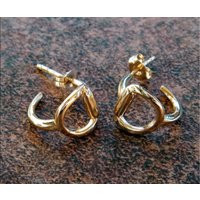 Solid 14K Gold Equestrian Horse Snaffle Bit Earrings 4.8G | Etsy (US)