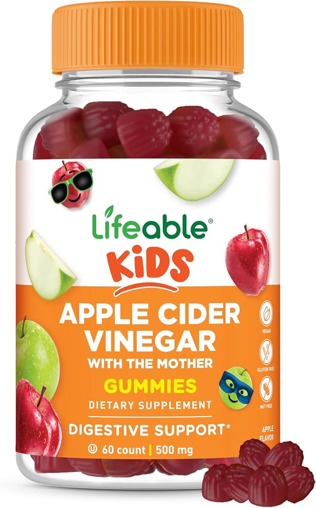 Lifeable Apple Cider Vinegar - for Kids - ACV with The Mother - 500 mg Gummies - Great Tasting Na... | Amazon (US)