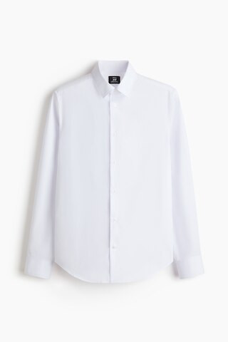 H & M - Slim Fit Easy-iron Shirt - White | H&M (US + CA)