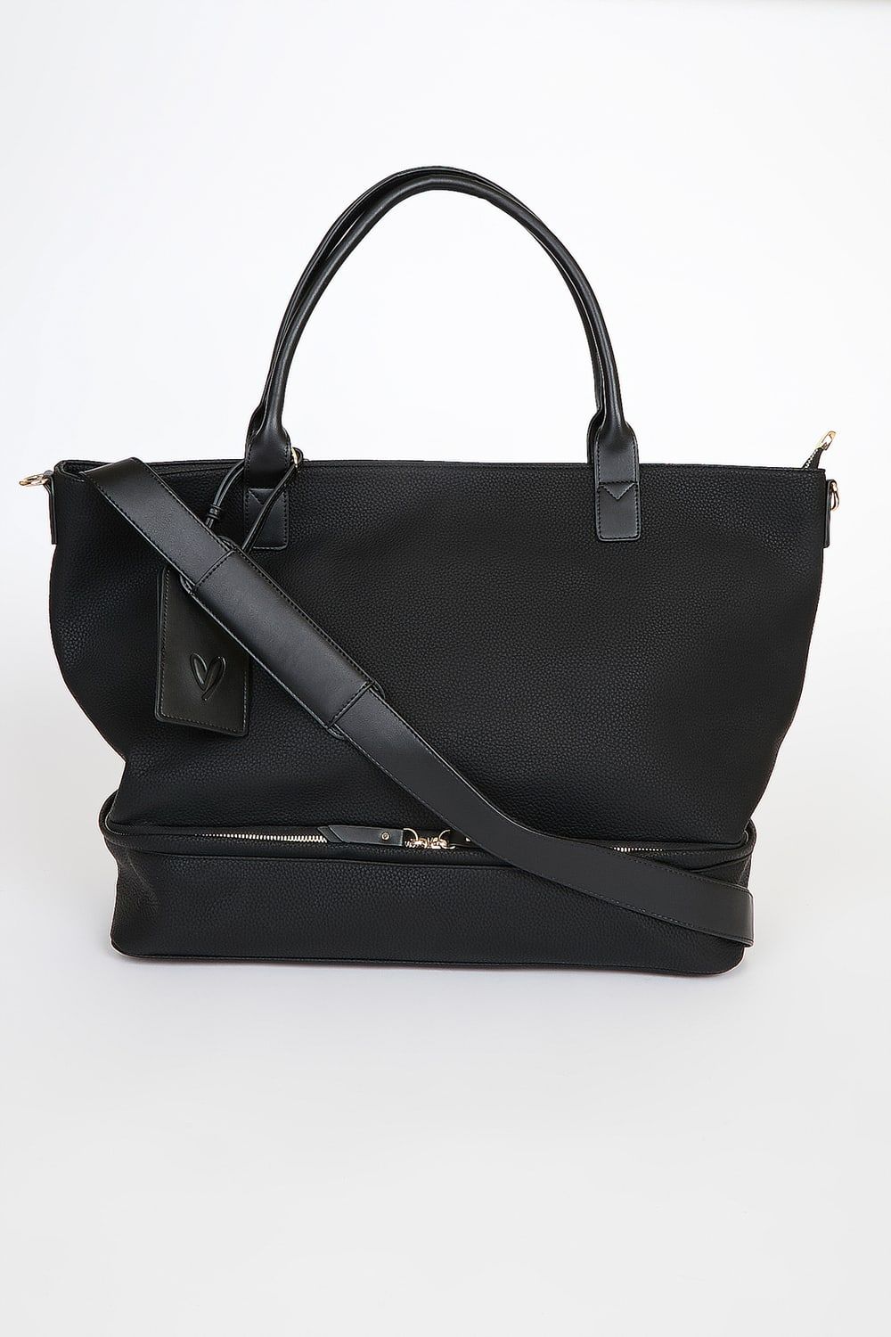 Weekend Traveler Black Pebbled Tote Bag | Lulus (US)