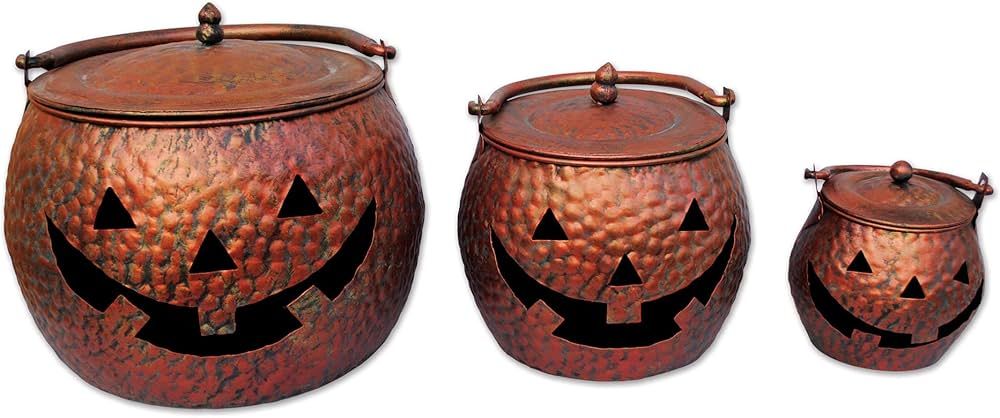 Sunset Vista Designs HW1312C Decorative Copper Finish Cauldron Set, Pumpkins | Amazon (US)