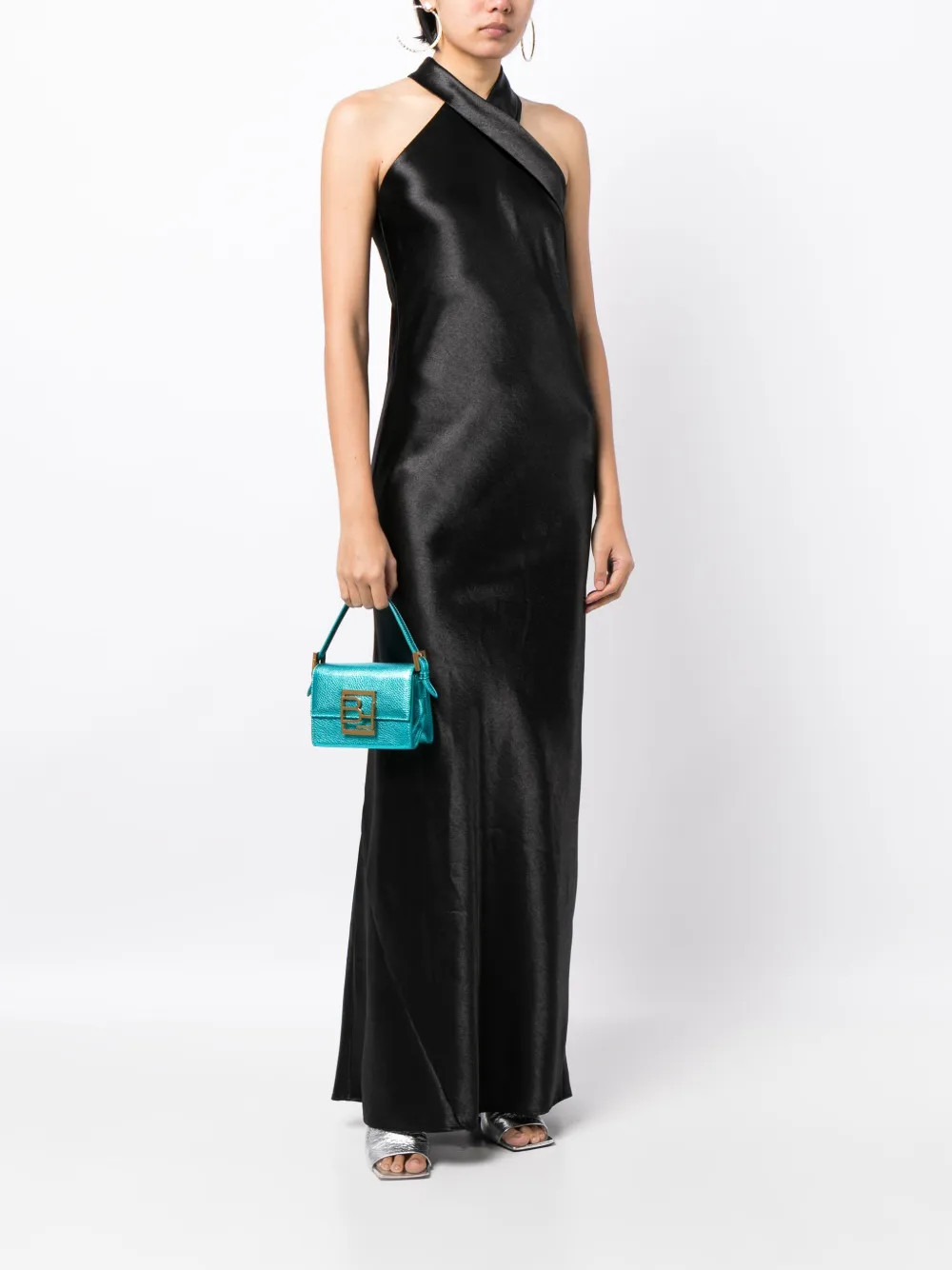 Pandora halterneck satin gown | Farfetch Global