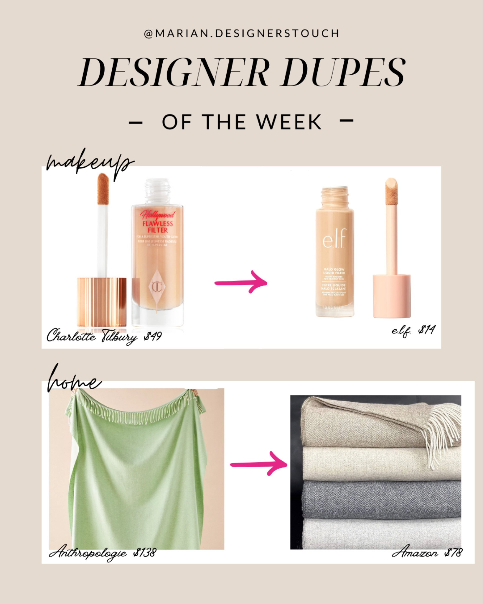 Designer dupes of the week!

#LTKSummerSales #LTKBeauty #LTKFindsUnder100