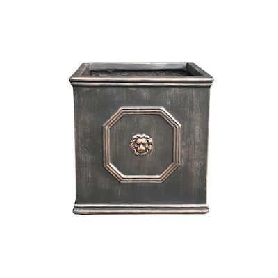 KANTE  Extra Large (65+-Quart) 12.6-in W x 12.6-in H Oil Rubbed Bronze Concrete Planter with Dra... | Lowe's
