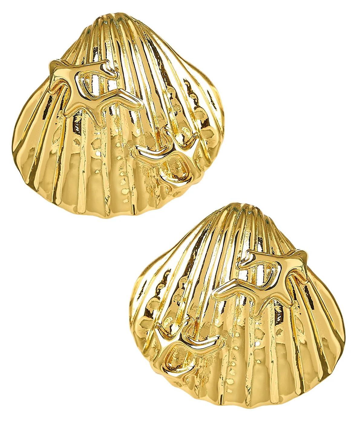 Cora Shell & Coral - Gold Stud - 18k Gold Plated | Lisi Lerch Inc