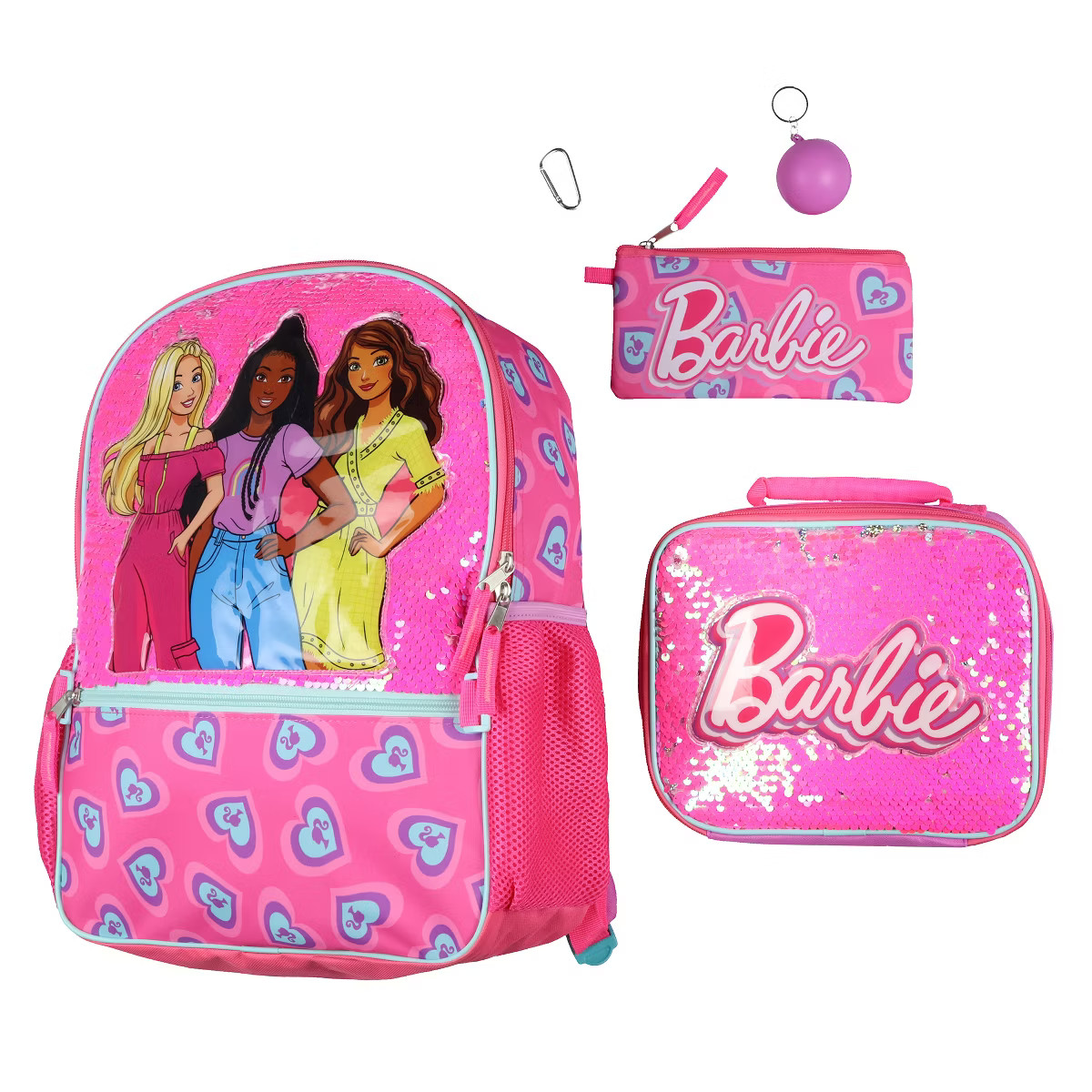 Barbie Backpack Barbie and Friends Magic Sequins 5 PC Set with Matching Lunch Box School Bookbag ... | Target