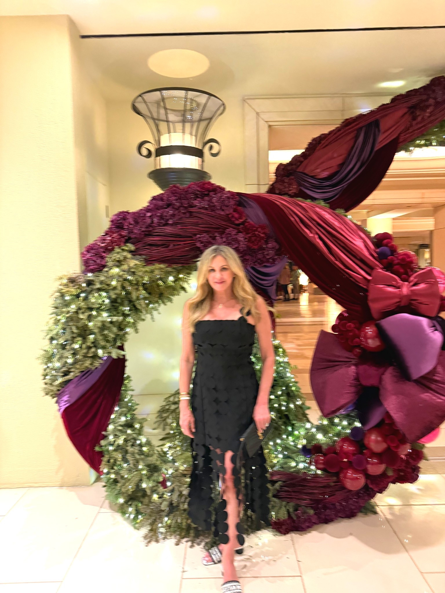 Loved wearing this dress for my birthday dinner. Fits true to size. I'm in size10. Christian Dior shoes and YSL handbag.

#LTKMidsize #LTKHoliday #LTKOver40