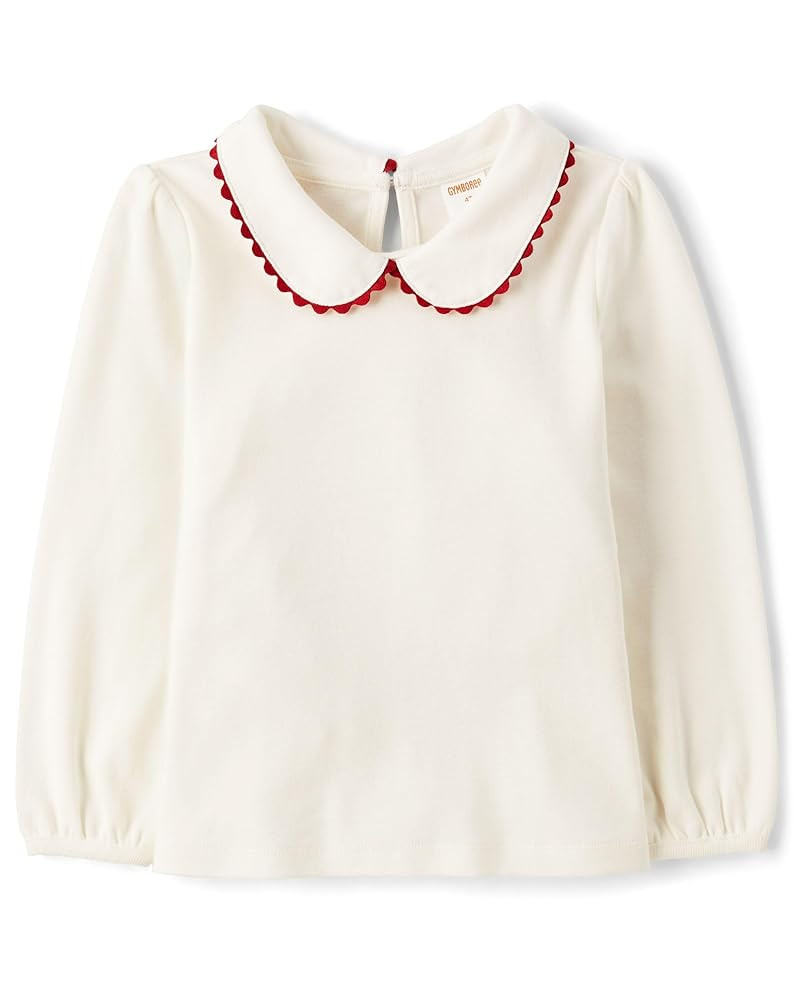 Gymboree Girls' and Toddler Long Sleeve Collar Top | Amazon (US)