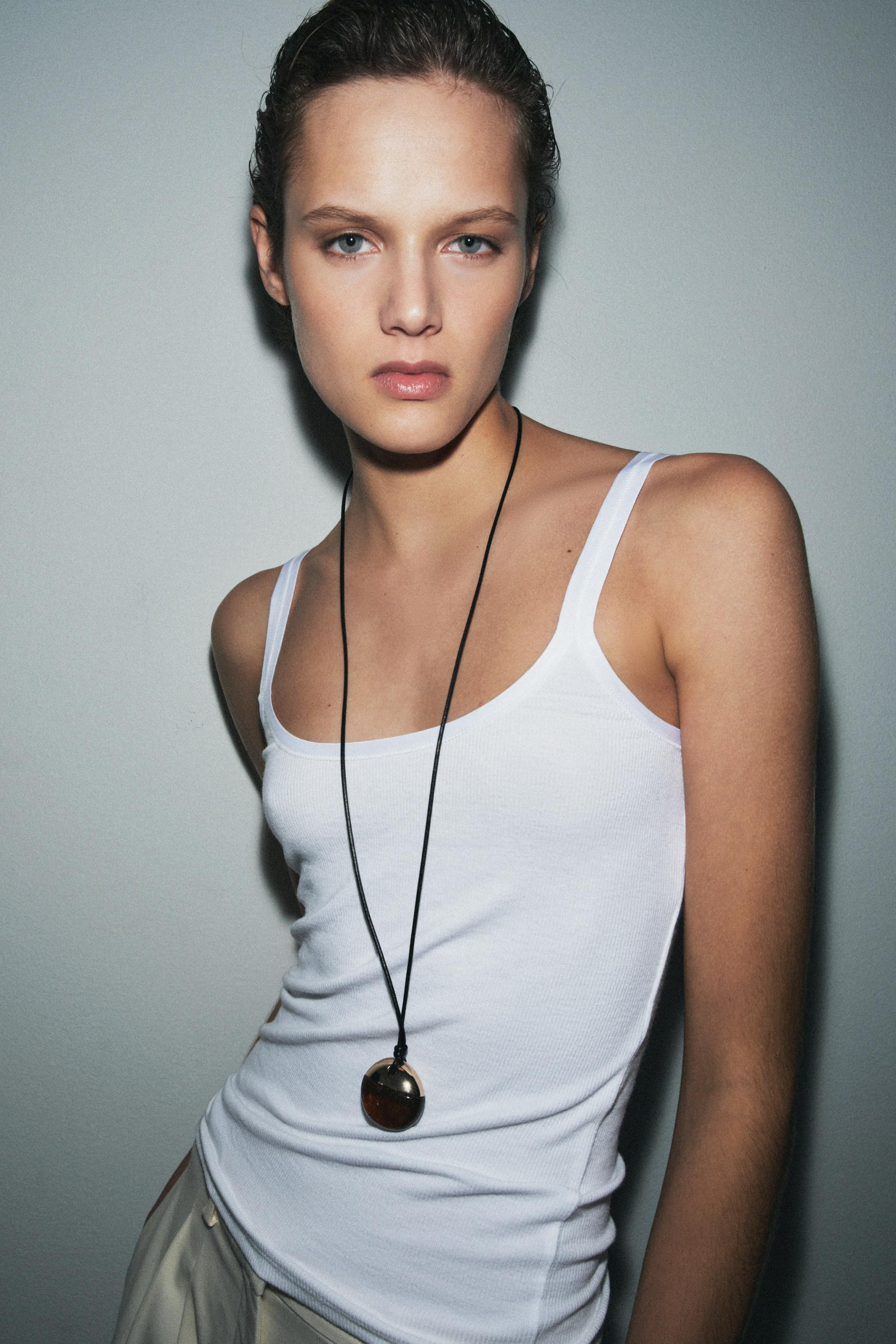 RIBBED STRAP TOP | Zara US