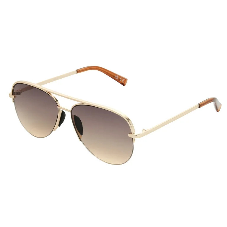 Foster Grant Women's Aviator Fashion Sunglasses Gold | Walmart (US)
