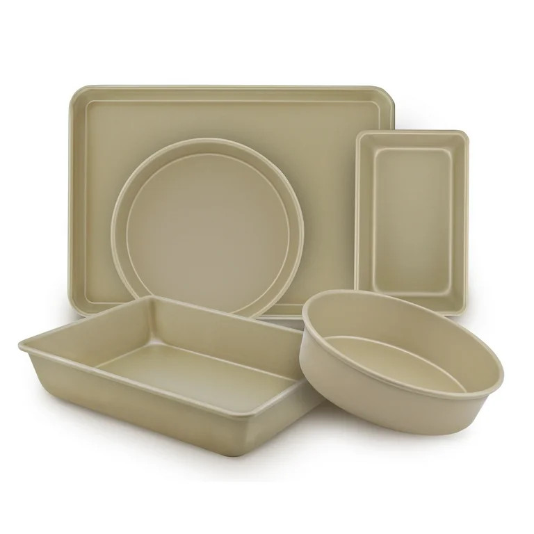 Mainstays 5-Piece Nonstick Aluminized Steel Bakeware Set, Baking, Gold | Walmart (US)