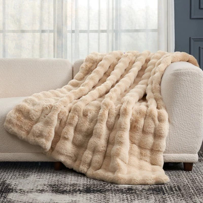 Cozy Bliss Bubble Faux Fur Throw Blankets, Plush Soft Thick Blanket for Sofa, Bedroom, Living Roo... | Target