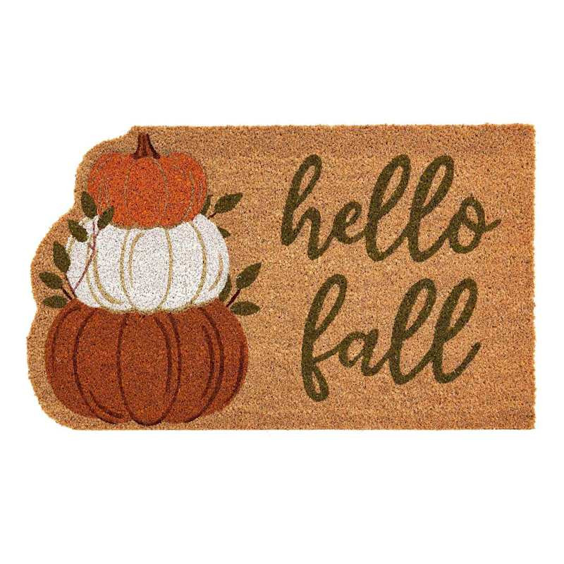 Hello Fall Pumpkin Cart Coir Mat, 18x30 | At Home
