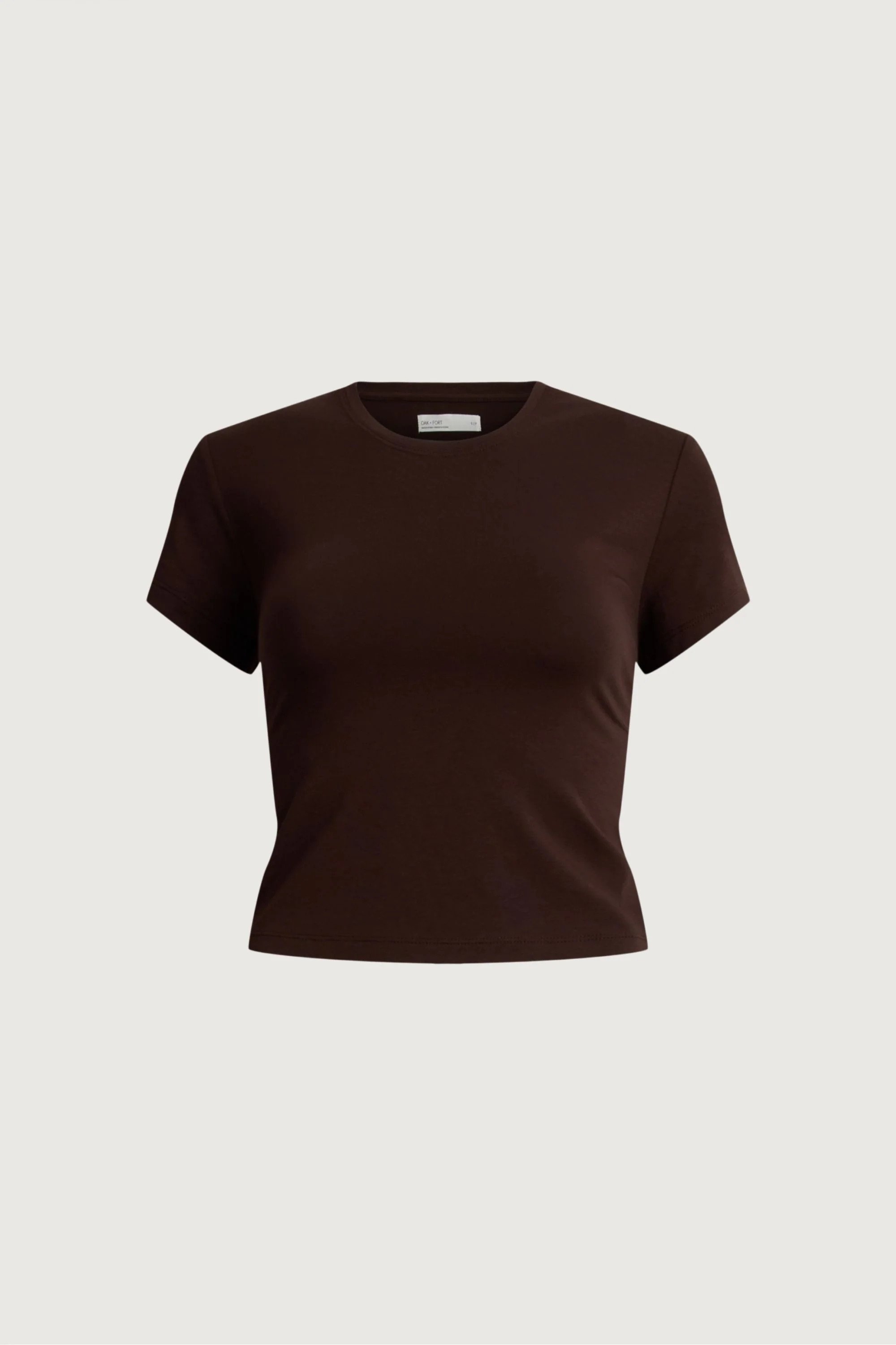COTTON MODAL CREWNECK T-SHIRT Coffee Bean / Extra Small | OAK + FORT