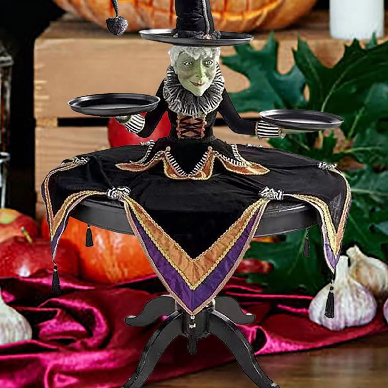 Halloween Witch Snack Bowl Stand Festival Party Cupcake Plates Serving Dishes Table Candy Storage... | Walmart (US)