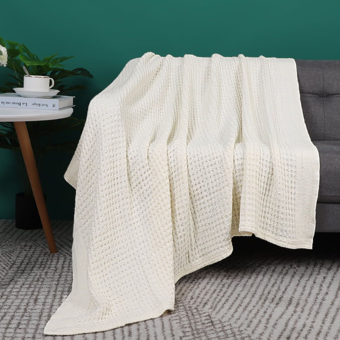 Piccocasa Soft 100% Cotton Thermal Blanket Throw Size Waffle Weave Knit Blanket for Sofa Couch,47... | Walmart (US)