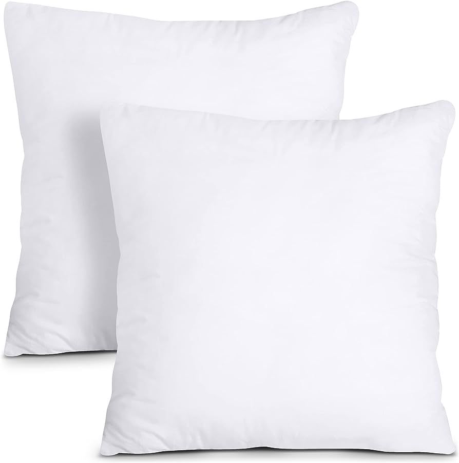 Utopia Bedding Throw Pillows Insert (Pack of 2, White) - 18 x 18 Inches Bed and Couch Pillows - I... | Amazon (US)