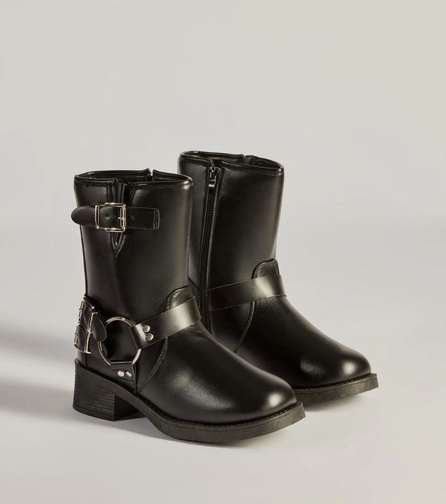 Feelin' Edgy Buckle Strap Moto Booties | Windsor Stores
