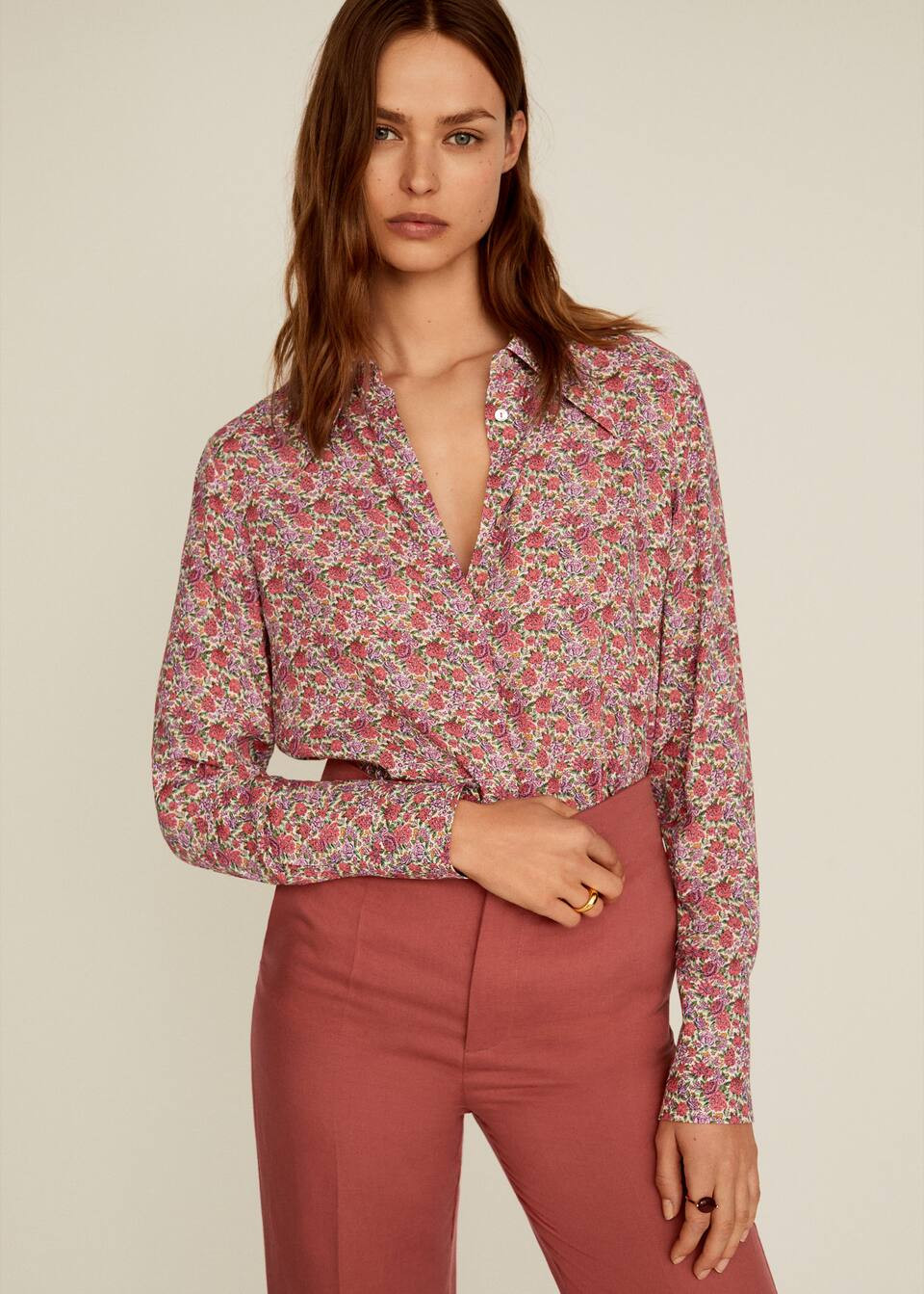 Floral flowy shirt | MANGO (US)