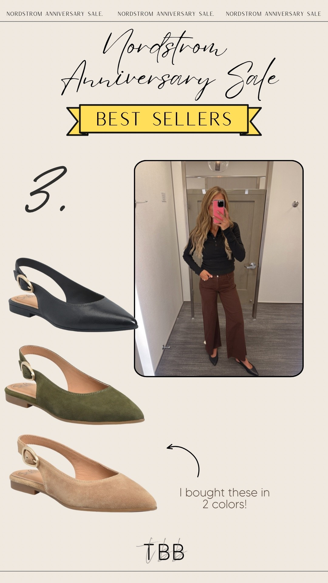 These flats are a part of the Nordstrom anniversary sale! I tried them on in store with every outfit and ended up buying them in two colors! ￼

#LTKSaleAlert #LTKmomlife #LTKootd