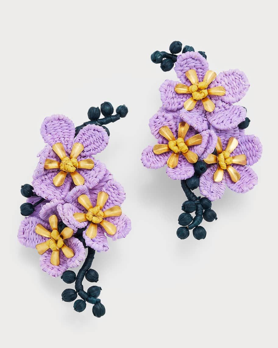 Oscar de la Renta Flower Cluster Earrings | Neiman Marcus