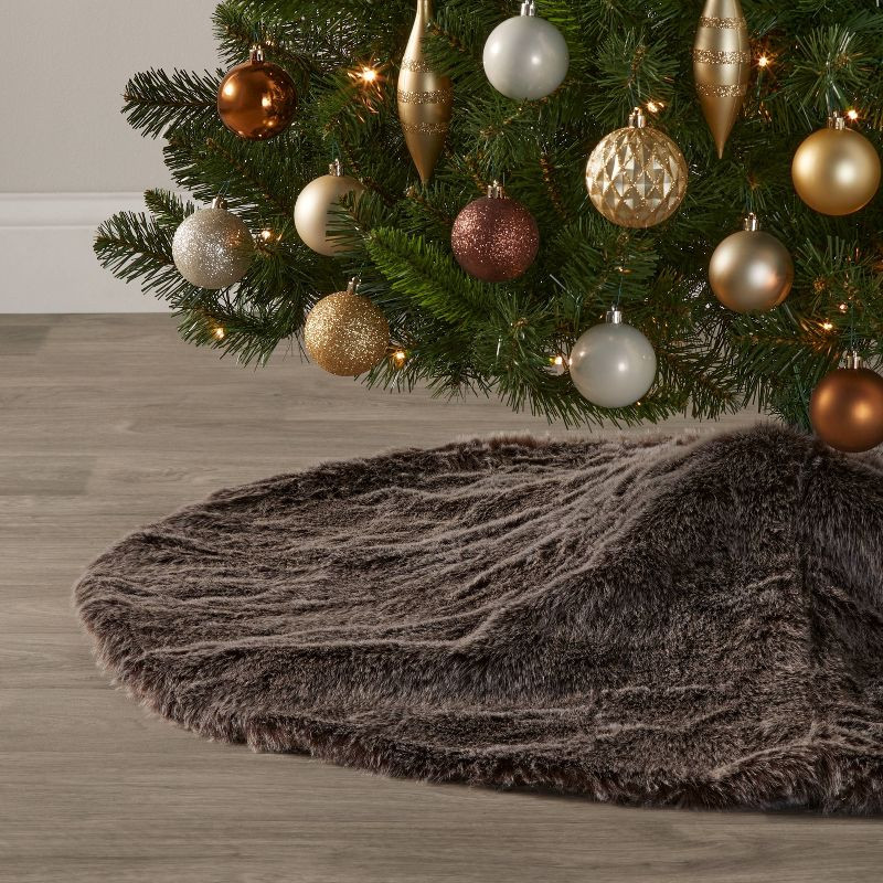 48" Faux Fur Christmas Tree Skirt Dark Brown - Wondershop™ | Target