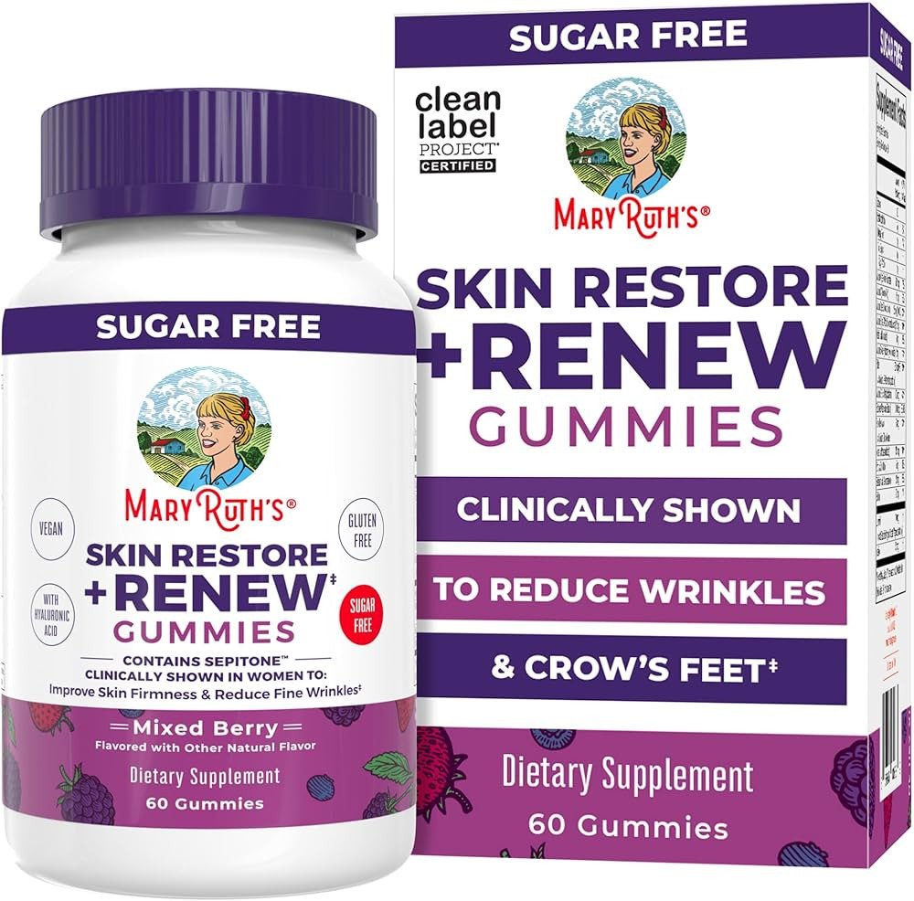 MaryRuth's Skin Restore + Renew Gummies | Clinically Shown in Women to Reduce Fine Wrinkles & Imp... | Amazon (US)
