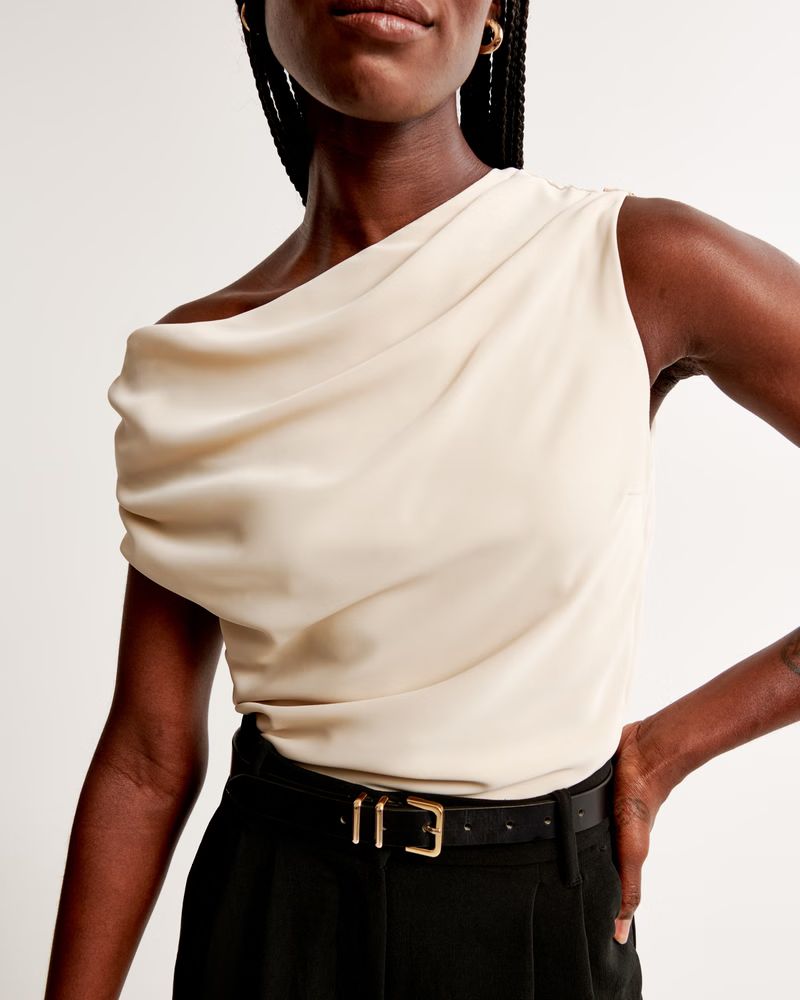 Women's Asymmetrical Satin Set Top | Women's Tops | Abercrombie.com | Abercrombie & Fitch (US)