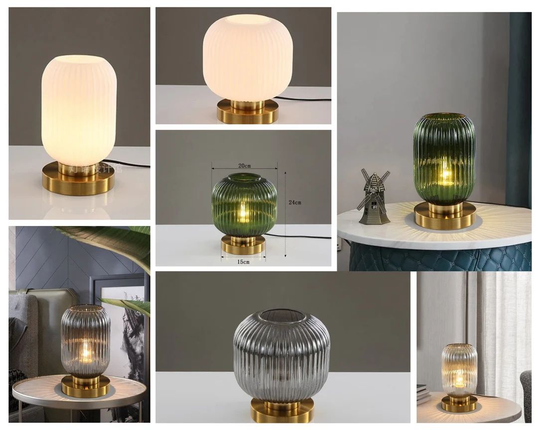Nana Glass Table Lamps Bedside Decor Desk Lamp Retro - Etsy | Etsy (US)