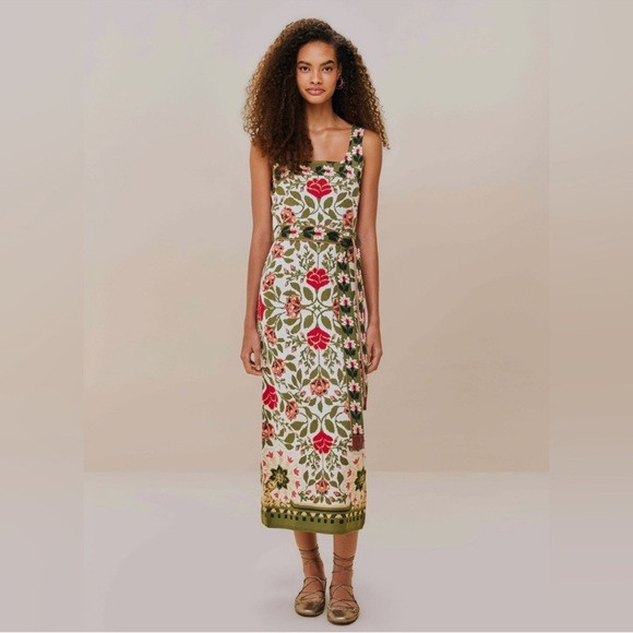 Farm rio Sand Garden Tapestry Knit Dress Medium | Poshmark