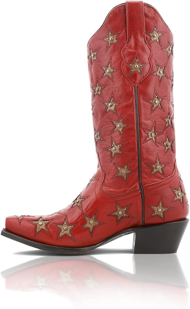 Amazon.com | BLACK STAR Marfa Boots - Women's Inlay Western Boots Handcrafted with Full-Grain Lea... | Amazon (US)