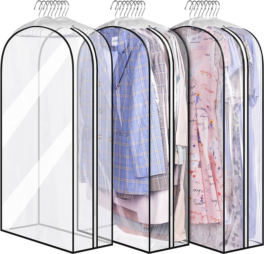 MISSLO 10" Gusseted All Clear Garment Bags , 40" Suit Bags for Closet Storage Hanging Clothes, Sh... | Amazon (US)