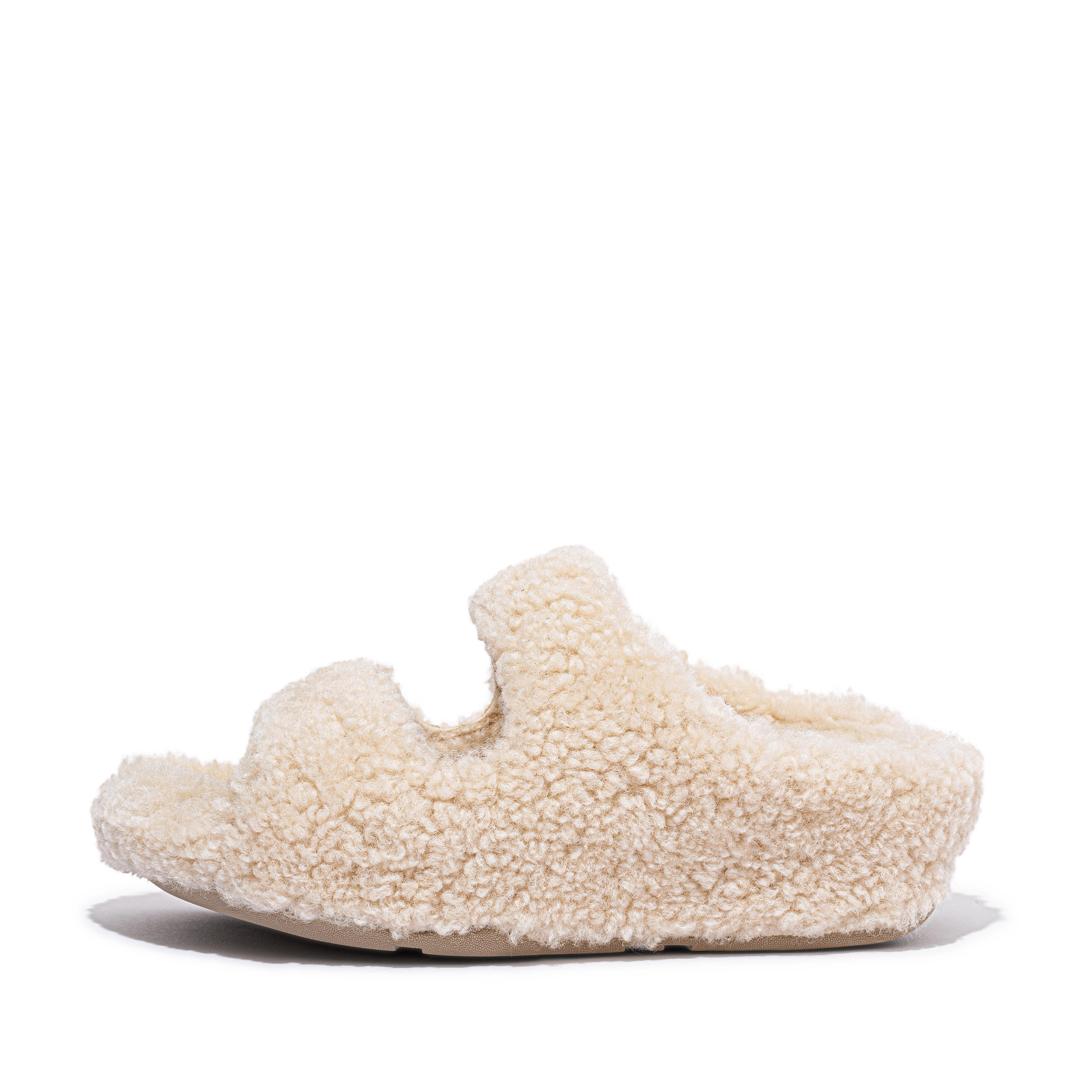SHUV Two-Bar Shearling Slides Wool Shearling, Full Price | FitFlop (US)